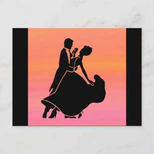 gradient tropical sunset sunrise dancers postcard