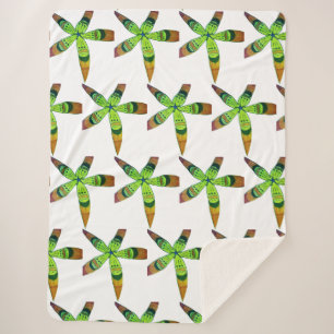 gradient tropics flowers sherpa blanket