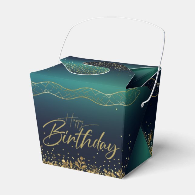 gradient turquoise favor box (Front Side)