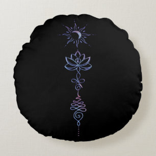 Gradient Unalome Group Round Pillow