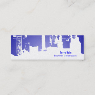 Gradient Upside Downtown Horizontal Skinny Mini Business Card