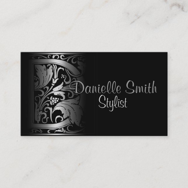 Gradient Vintage Letter "D" Business Card (Front)