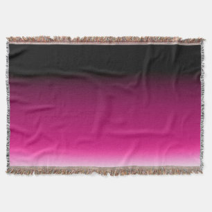 Gradient white pink burgundy throw blanket