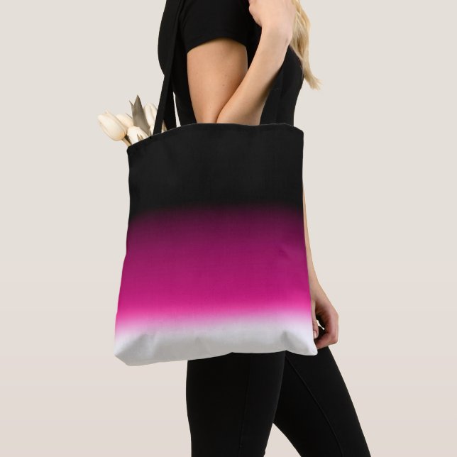 Gradient white pink burgundy tote bag (Close Up)