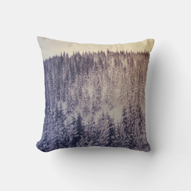 Gradient winter landscape throw pillow (Front)