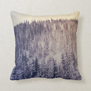 Gradient winter landscape throw pillow