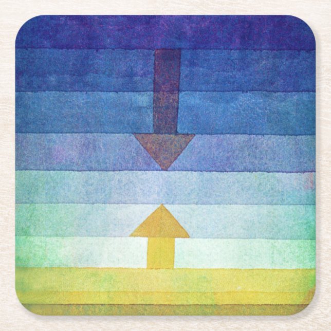 Gradient with Arrow, Paul Klee Square Paper Coaster (Front)