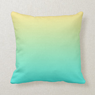 Gradient Yellow to Teal Throw Pillow
