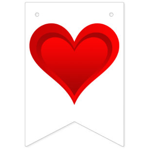 Gradients RED LOVE HEART + your backgr. & ideas Bunting Flags