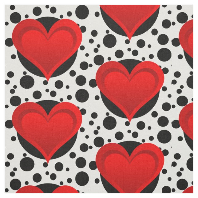 Gradients RED LOVE HEART + your backgr. & ideas Fabric (Swatch)