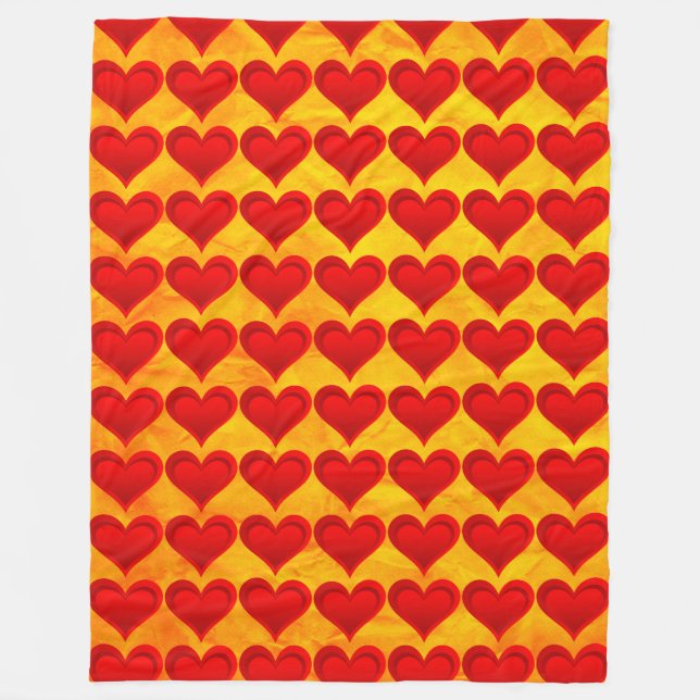 Gradients RED LOVE HEART + your backgr. & ideas Fleece Blanket (Front)