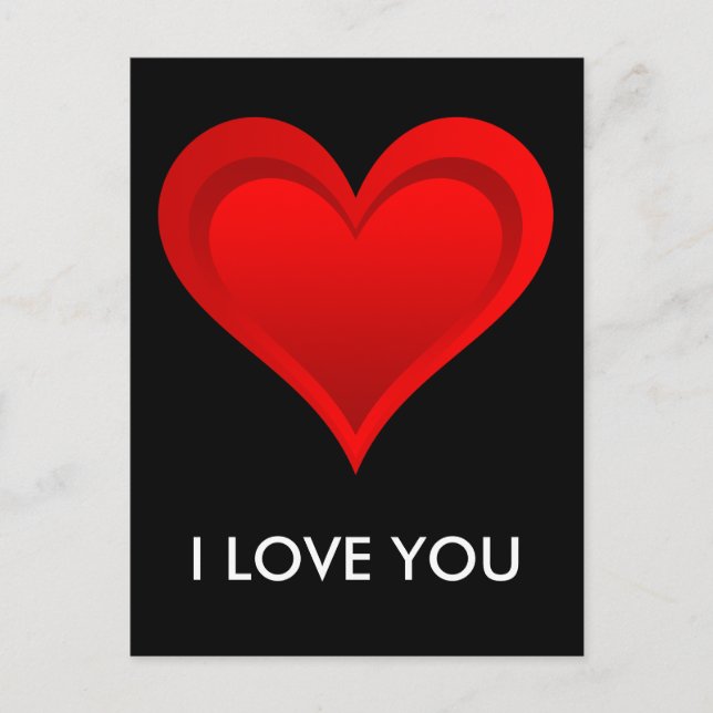 Gradients RED LOVE HEART + your backgr. & ideas Postcard (Front)