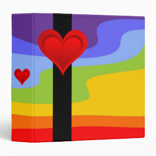 Gradients RED LOVE HEART + your text & ideas Binder
