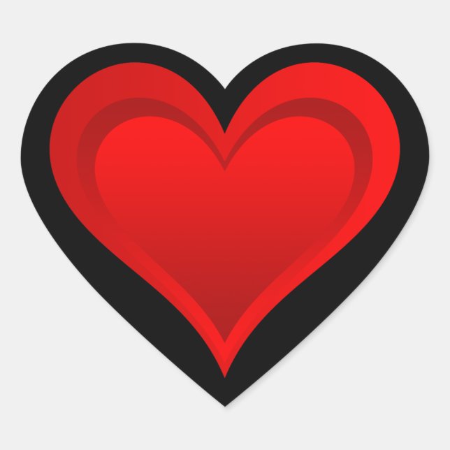 Gradients RED LOVE HEART + your text & ideas Heart Sticker (Front)