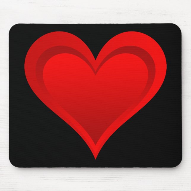 Gradients RED LOVE HEART + your text & ideas Mouse Pad (Front)