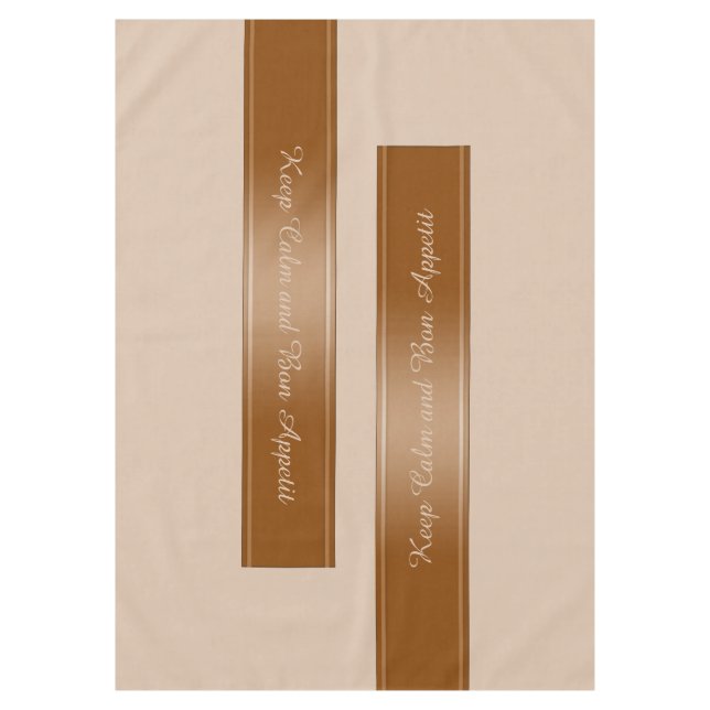 Gradients Stripes Border Deco brown + your text Tablecloth (Front)