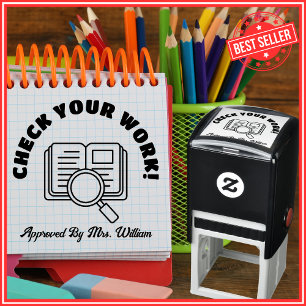 Grading Check Your Work Approved Teacher  Self-inking Stamp