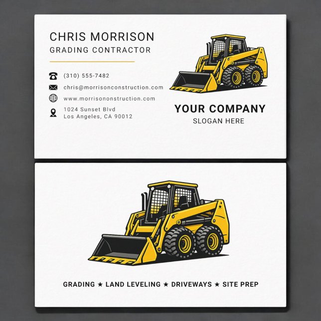 Grading Contractor Construction Business Card (Creator Uploaded)
