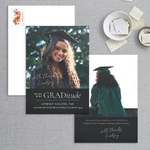 GRADitude Photo Black Graduation Announcement