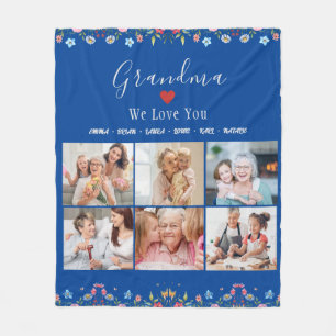 GRADMA Photo Collage Custom Name Fleece Blanket
