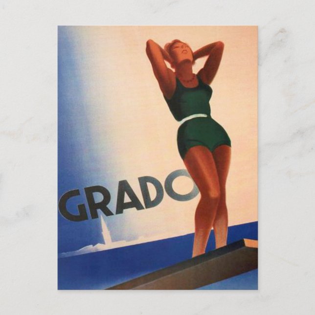 Grado, Italy Vintage Travel Postcard (Front)