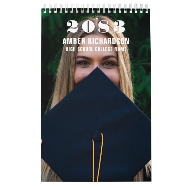 GRADUAITON PHOTO MODERN TYPOGRAPHY CLASS OF YEAR CALENDAR (Cover)