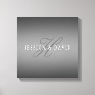 Gradually Changing Gradient Grey Any Name/s Canvas Print