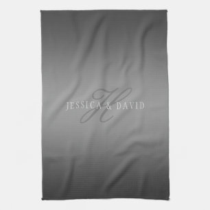 Gradually Changing Gradient Grey Any Name/s Kitchen Towel