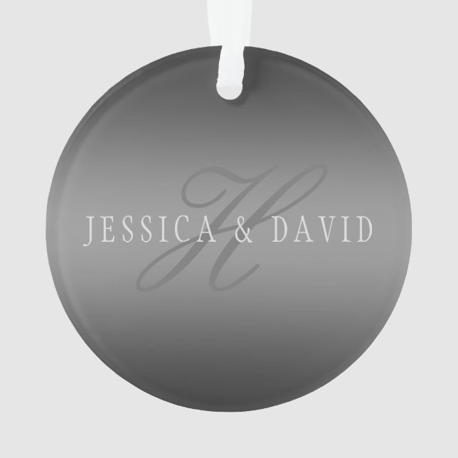 Gradually Changing Gradient Grey Any Name/s Ornament (Back)