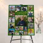 Graduate 19 Photo Collage Green Gold Brushstroke