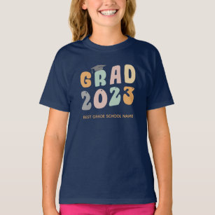 Graduate 2023 Class Custom School Name Matching T-Shirt