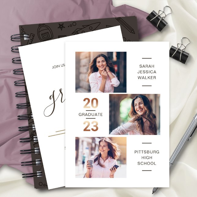 Graduate 2023 Faire-part Party 3 Photos (Créateur téléchargé)