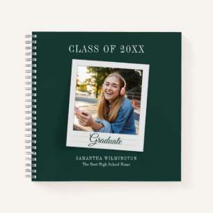 Graduate 2024 Photo Script Graduation Party Guest Notebook