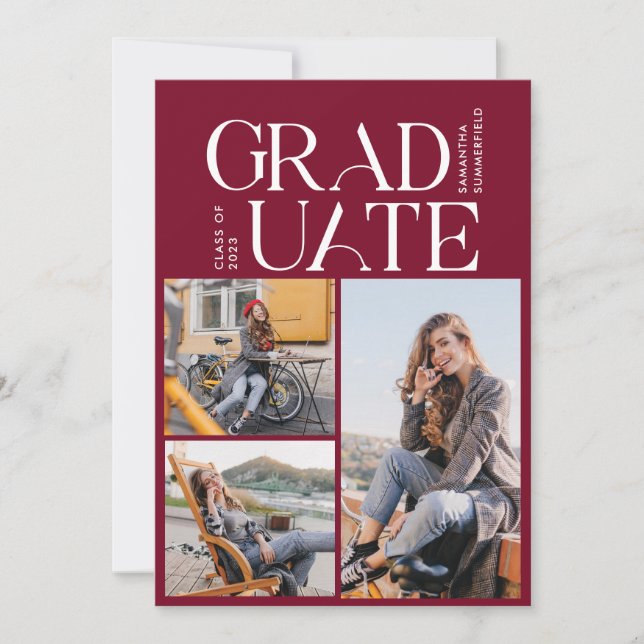 Graduate 2024 Photos Graduation Party Invitation (Front)