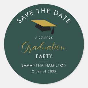 Graduate 2024 Save the Date Minimalist Grad Party Classic Round Sticker