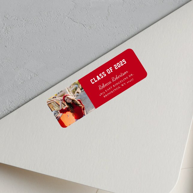 Graduate 2025 Classe Script photo Adresse de retou (Graduation 2025 Photo Return Address Label)