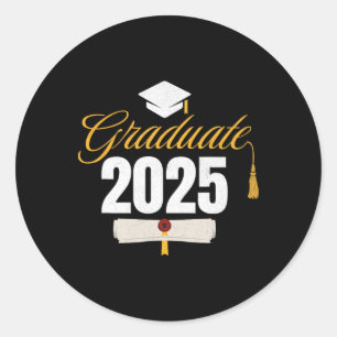 Graduate 2025 For Cl Of 2025 Graduation 1 Classic Round Sticker