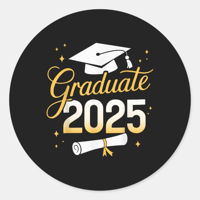 Graduate 2025 For Cl Of 2025 Graduation  Classic Round Sticker (Front)
