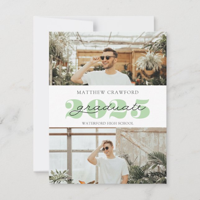 Graduate 2025 photo announcement modern script (Front)