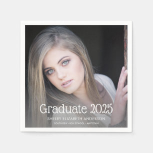 Graduate 2025 Photo Graduation Party Napkin