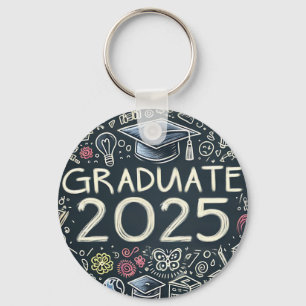 Graduate 2025 with doodles keychain