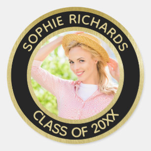 Graduate 2025Photo Personalized   Classic Round Sticker