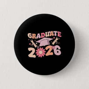 Graduate 2026 Graduation Cap Diploma Celebration G 2 Inch Round Button