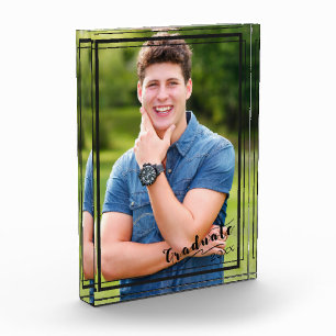 GRADUATE 20XX 5x7 Vertical Black Border Photo Block