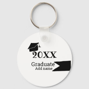 Graduate 20XX graduation hat simple minimal modern Keychain