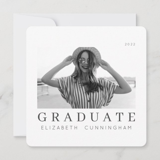 Graduate 20XX Modern Cool Simple Announcement (Front)