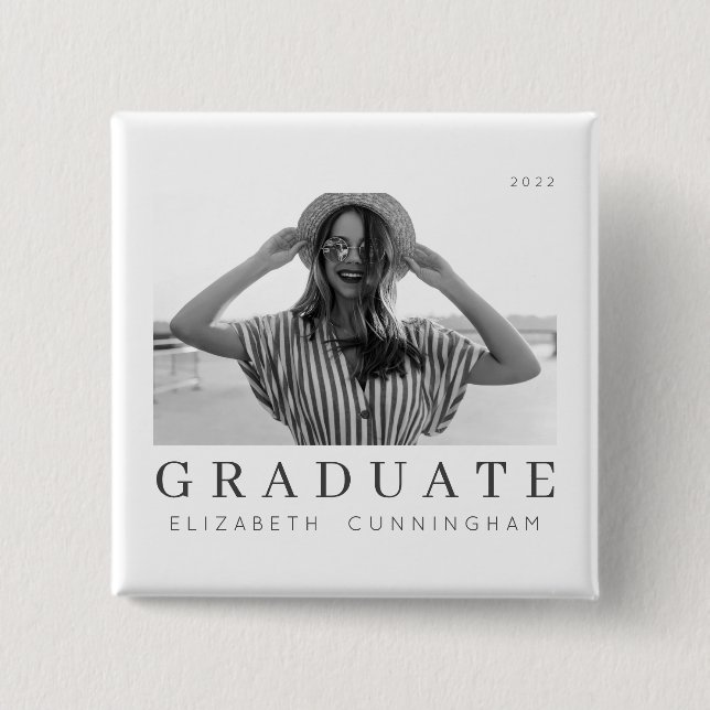 Graduate 20XX Modern Cool Simple Minimalist 2 Inch Square Button (Front)
