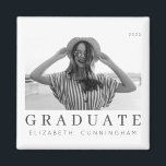 Graduate 20XX Modern Cool Simple Minimalist Magnet<br><div class="desc">This simple and modern design is composed of serif typography.  "GRADUATE" on a block of colour.</div>