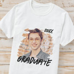 Graduate 20XX Modern Grunge Photo Graduation T-Shirt<br><div class="desc">This simple and modern design is composed of sans serif typography. Add custom photo of the graduate.</div>