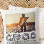 Graduate 20XX Retro Cool Simple Grad Year Throw Pillow<br><div class="desc">This simple and modern design is composed of serif typography.  "GRAD" on a block of colour.</div>